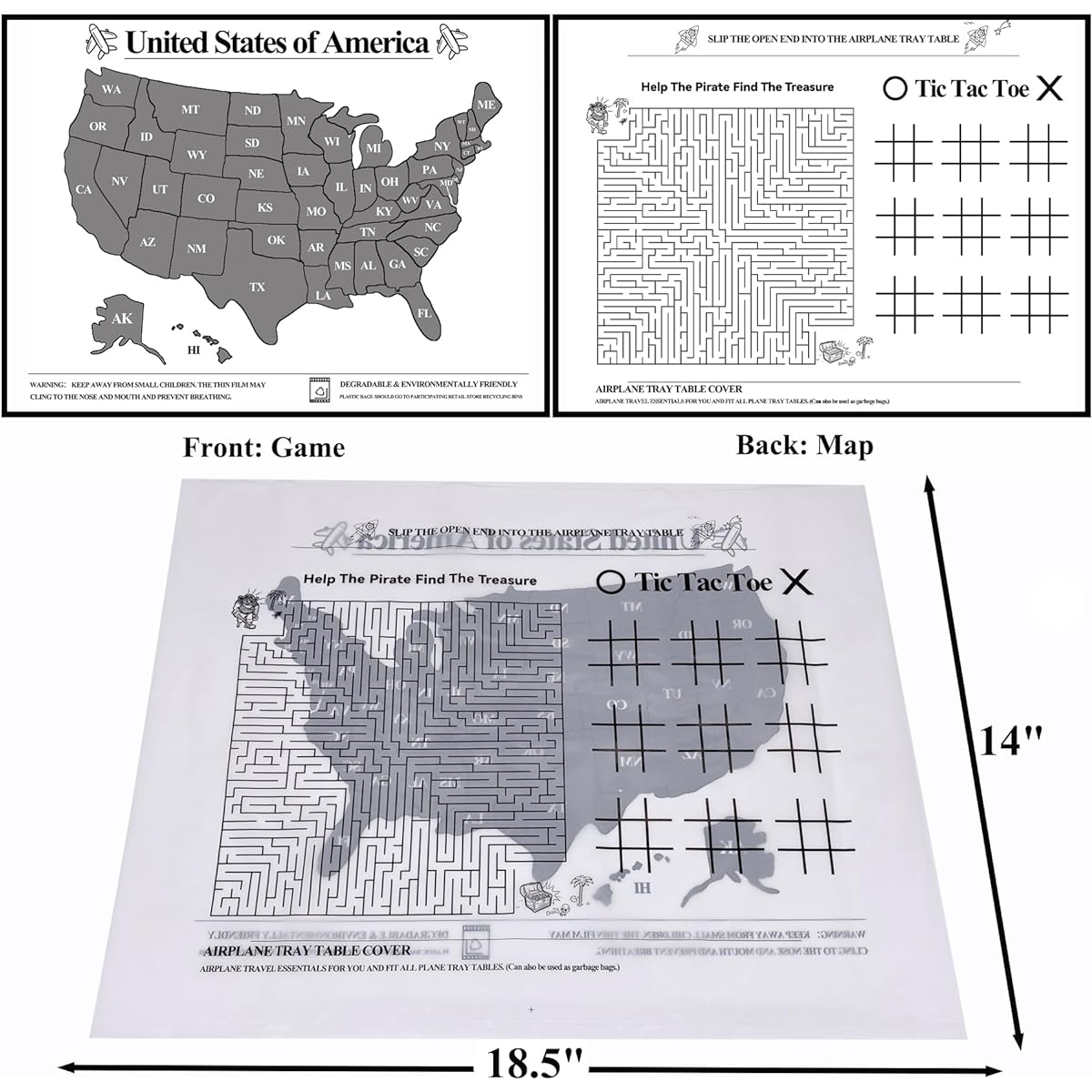 Set of 12 Disposable Tray Table Covers Airplane Travel Essentials for Infants/Kids/Adults Travel Essentials Perfect for Airplane Seat Tray Tables