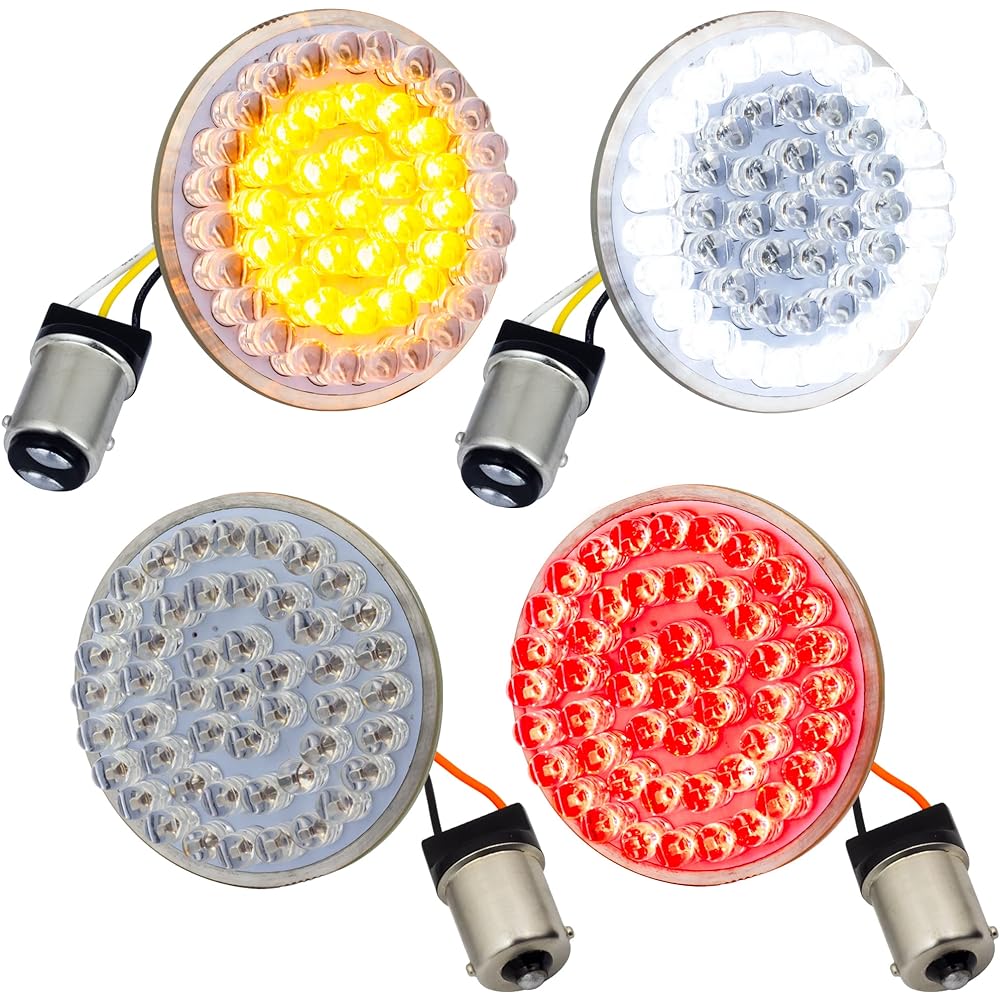 Eagle Lights 2" LED Turn Signal Kit for Harley-Davidson Motorcycles (Front (1157) Rear (1157) LED Turn Signal Kit Add Smoked Lens)
