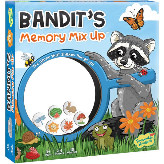 Peaceable Kingdom Bandit's Memory Mixup - Memory Game for Kids - Great for single player, large and small groups - For ages 3 and up.