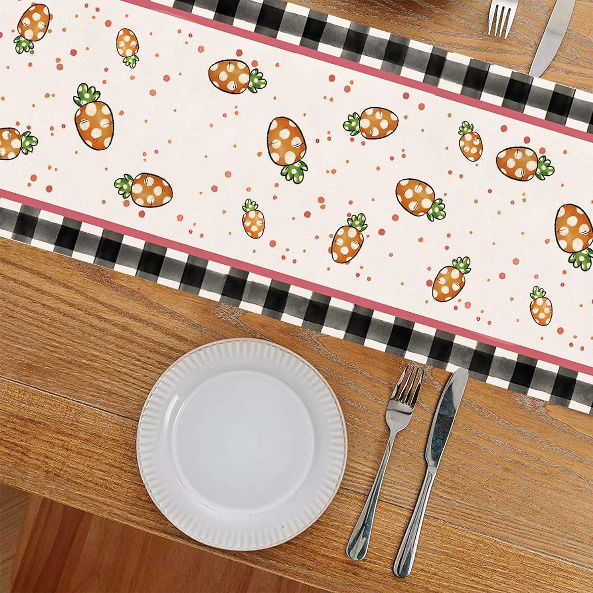 UYPGOIN Easter Table Runner Rabbit Easter Egg Spring Summer Seasonal Holiday Kitchen Dining Table Decoration for Home Party 13 x 72 Inch (A11)