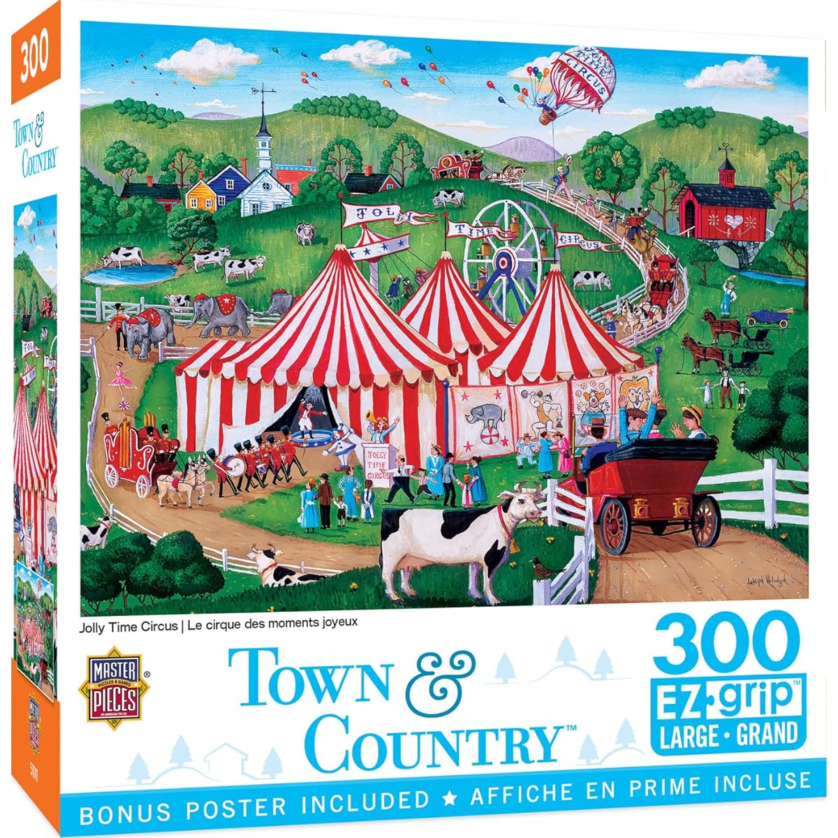 MasterPieces 300 Piece EZ Grip Jigsaw Puzzle Jolly Time Circus 18"x24"