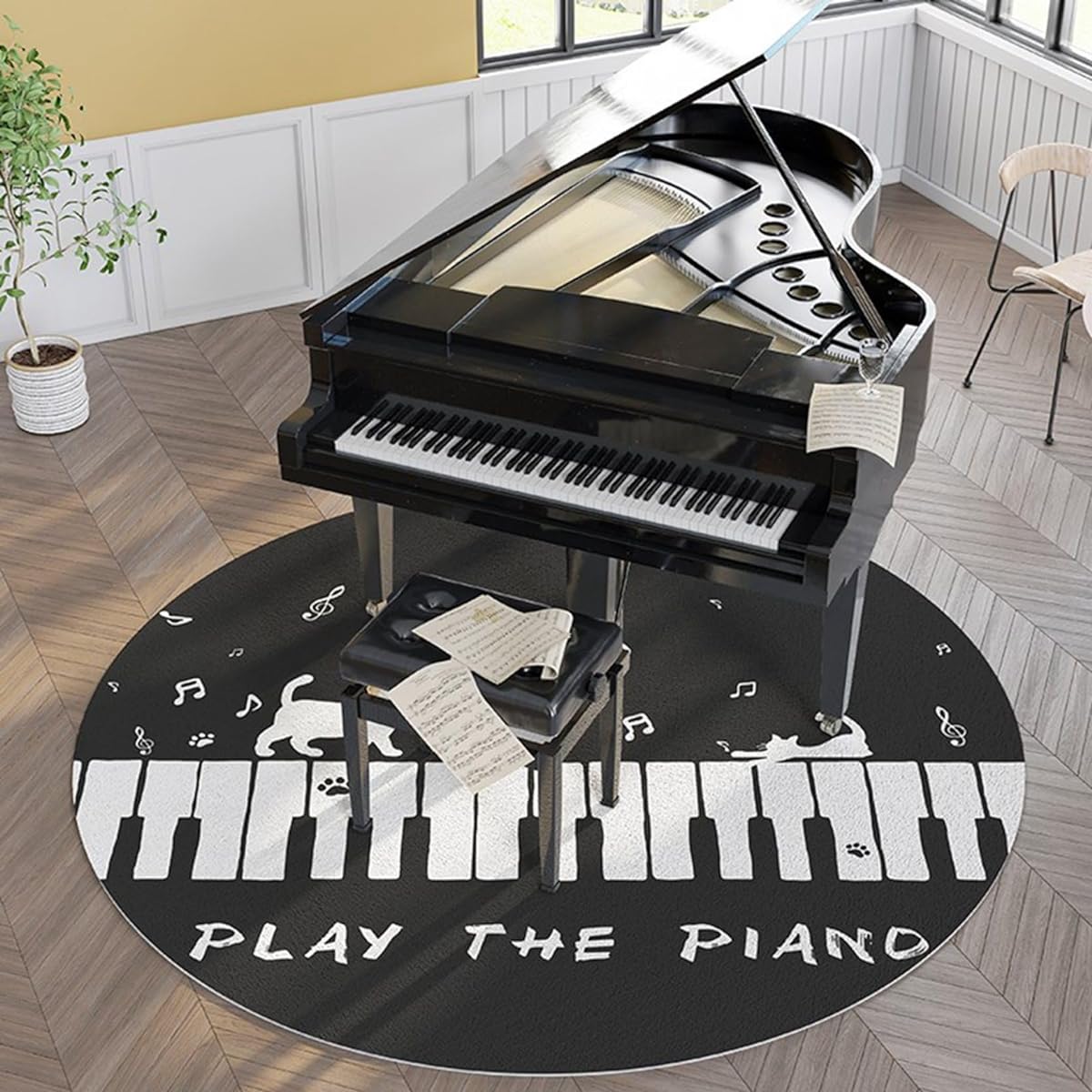 m, soundproof carpet, sound insulation pad, musical note pattern, circular carpet, electronic drum kit, prevents floor scratches, non-slip, soundproof, scratch prevention, soundproofing, vibration absorption, washable, for schools, floor mat, all seasons