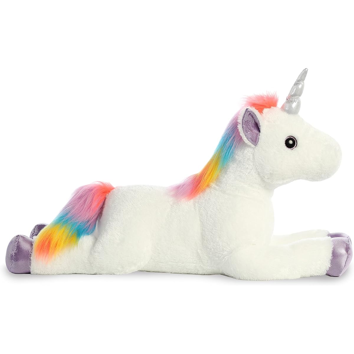 Aurora World Super Flopsy Plush Animal, Rainbow Unicorn Super