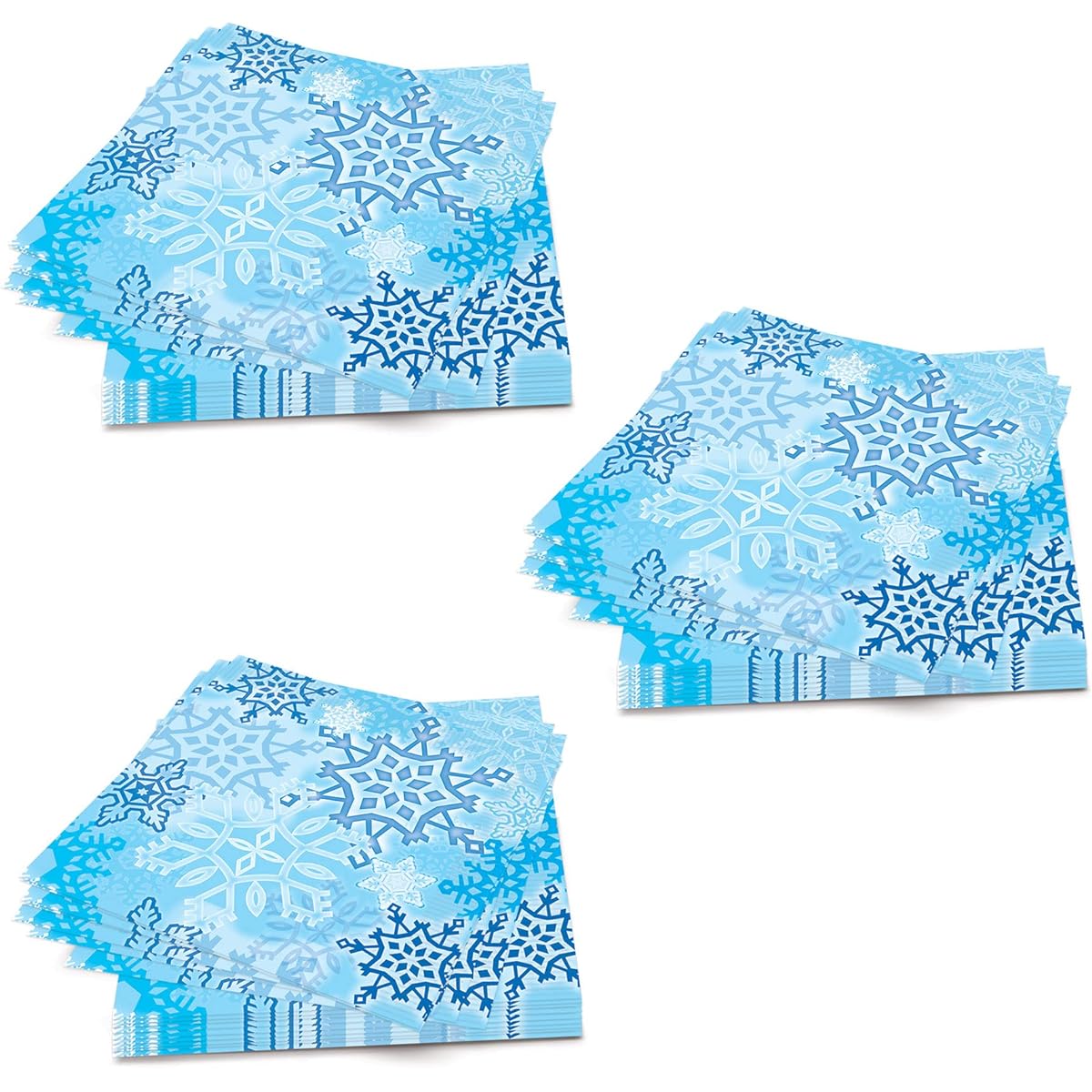 Beistle 48 Snowflake Printed Paper Beverage Napkins for Christmas and Winter Party Supplies