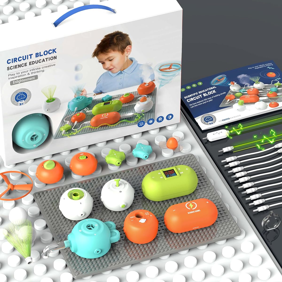 Electronic Circuits Kit for Kids: 300+ Projects Electronics Science STEM Toys Circuit Board Building Coding Engineering Games for Ages 8-13 Circuit Experiments Learning Lab Set for Boys and Girls Ages 3+