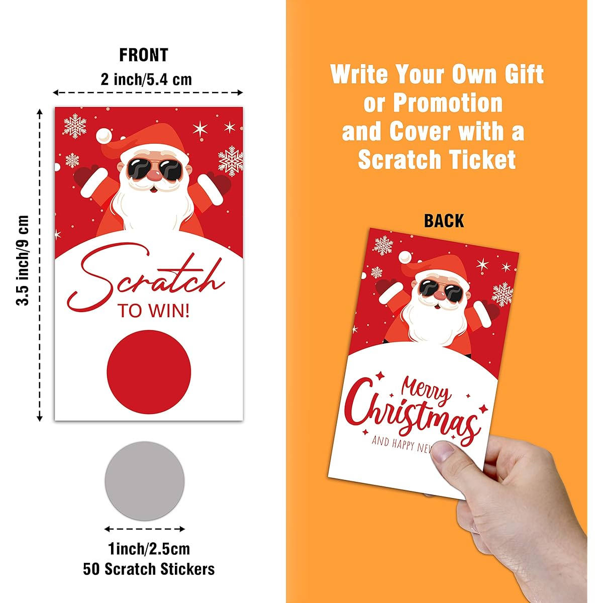 Fun Christmas Scratch Off Game Cards 50 Pack Christmas Party Scratch Game Merry Christmas Party Supplies for Groups Kids Adults Christmas Party Games Holiday Bridal Shower Baby Shower (HiMo170)