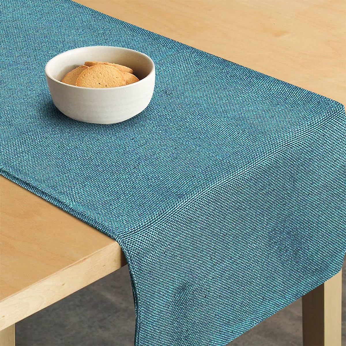 Faburaa Jute Table Linen Table Runner for Dining Table 12 x 60 Inches (Blue)