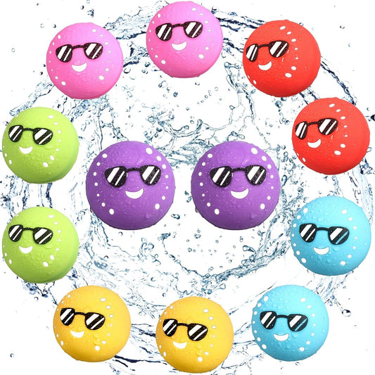 12 Reusable Water Balloons for Kids. Latex-free Silicone Water Balloons. Outdoor Summer Beach Pool Party Toys. For Kids, Adults.