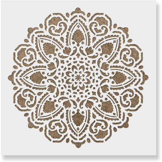 Tranquility Mandala Stencil Template for Walls and Crafts, Reusable Stencils for Painting, Small & Large Size