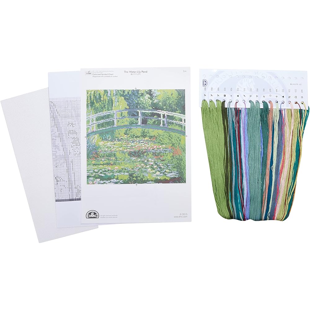 DMC THE NATIONAL GALLERY Claude Monet "Water Lily Pond" 30X28.7cm Aida 14 counts (55 eyes) BL1111/71