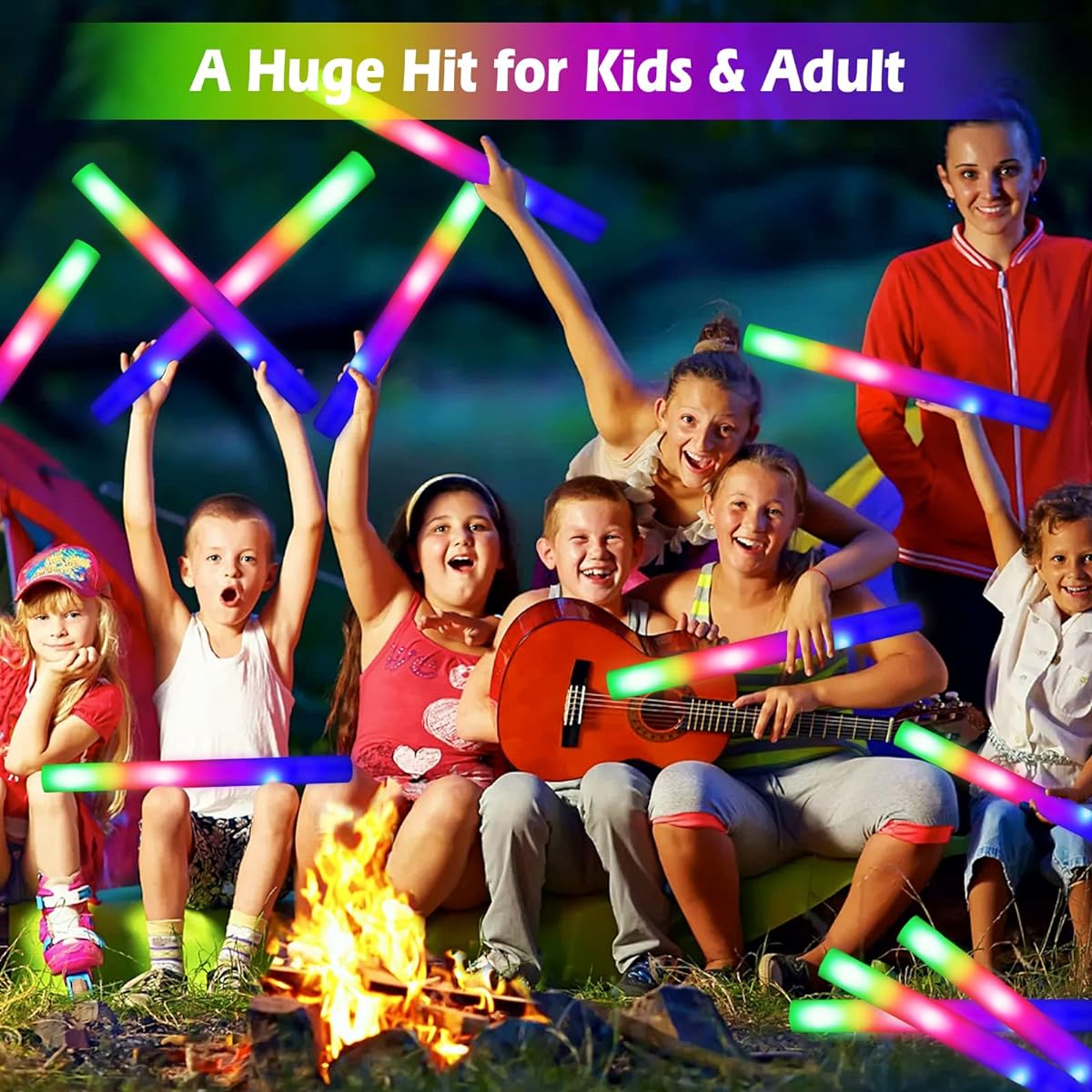 LUDILO Foam Glow Sticks Bulk Party Pack 18pcs