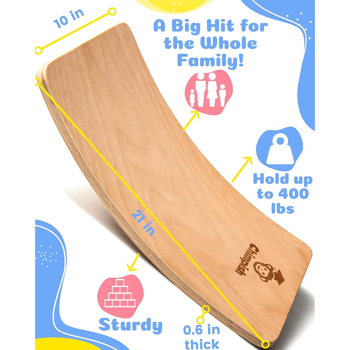 Wooden Wobble Balance Board for Kids - Wobble Board for Kids Wooden Balance Board Toddler Balance Board Balance Board for Kids Balance Board for Kids Balance Board for Toddlers Montessori Rocker Board