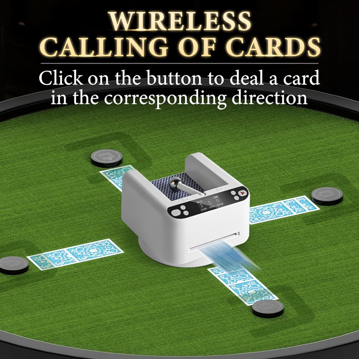 QUICARD Smart Automated Card Dealer Machine 360° Rotation Universal Anti-Fraud Playing Card Dealing Tool Rotating Card Dealer Machine for UNO Blackjack Texas Hold'em