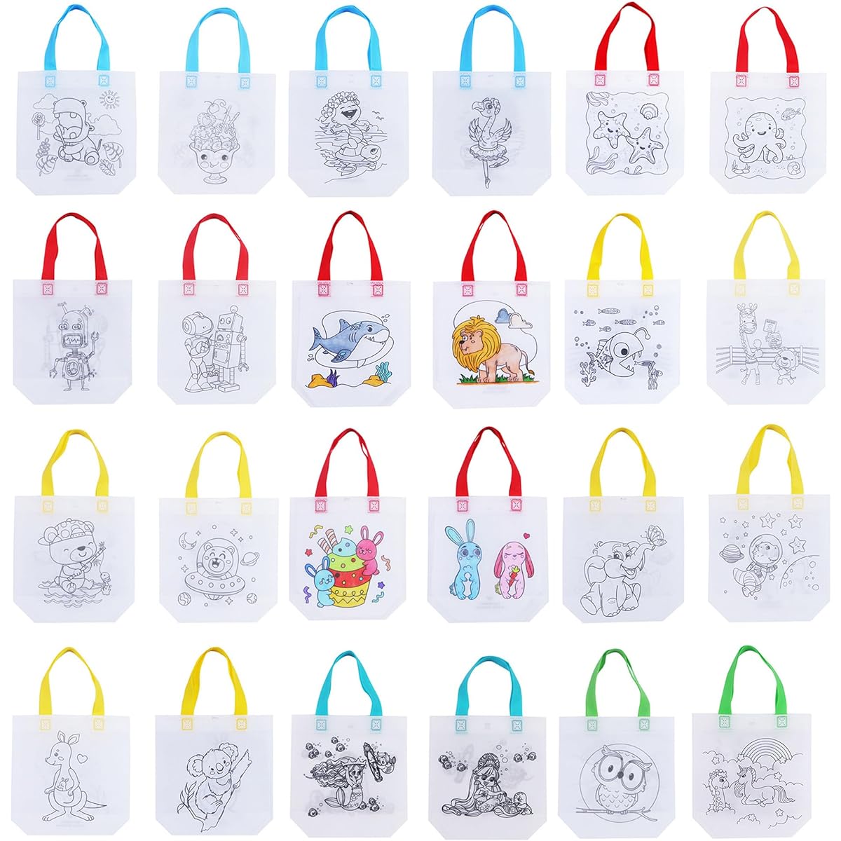 Party Favors Graffiti Gift Bags Eco Reusable Coloring Goodie Candy Bags for Birthday Carnival Party Celebration Campus & Family Manual Activities (20pcs)