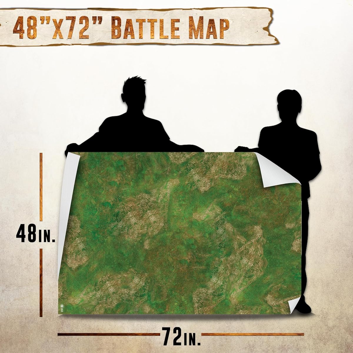 Battle Game Mat for DND - [48" x 72"] Wargaming Tabletop Map - Game Board for Warhammer 40K, Dungeons and Dragons, Wargames RPG - Vinyl Game Grass Terrain