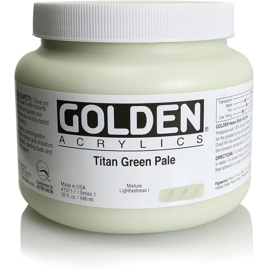 Golden Heavy Body Acrylic - Titan Green Pale - 32oz Jar