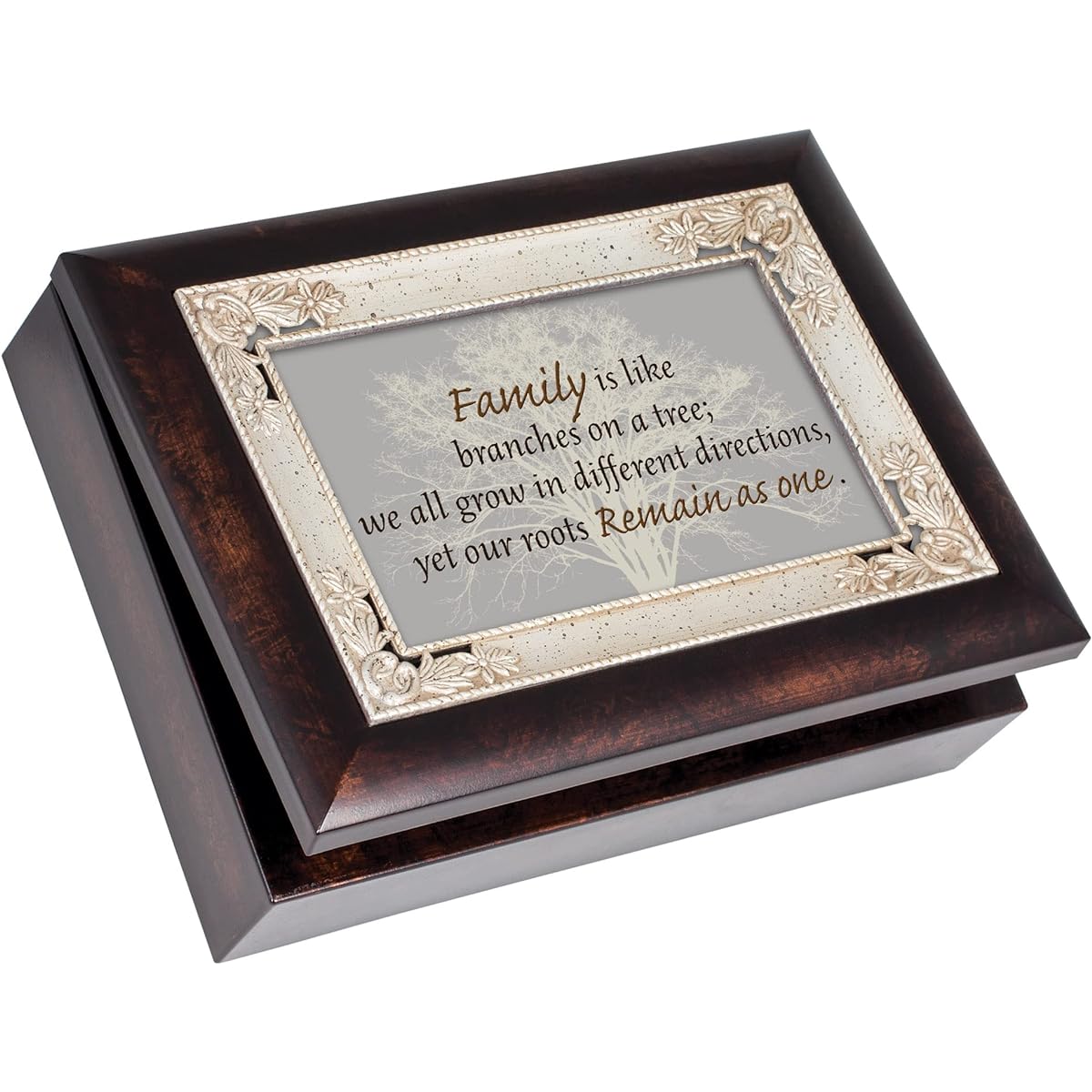 Family Like Branches on A Tree Burlwood Italian Style Music Box Plays What a Wonderful World