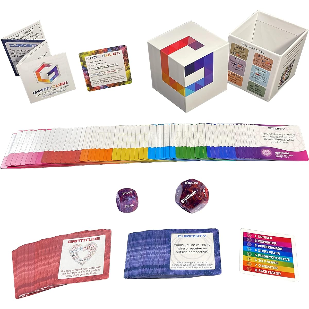 Graticube Gratitude Card Game with Time and Space Dice Unleash Deep Connections Now