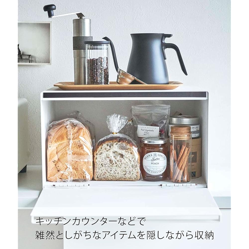 Yamazaki Jitsugyo Bread Case White Approx. W40 x D34.5 x H24cm Tower Bread Case 27L Large Capacity 4352