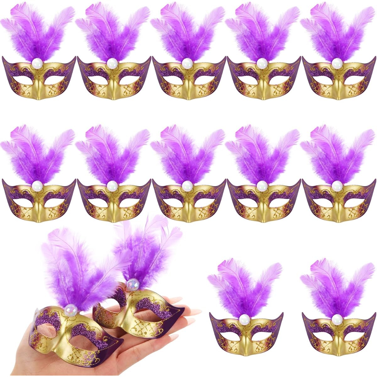 Mini Mardi Gras Masks 12pcs Small Masquerade Masks Bulk Mardi Gras Party Decorations Mardi Gras Costumes