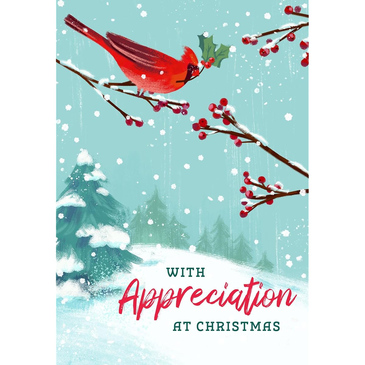 Hallmark Business 25 Pack Bulk Custom Christmas Cards (with Thank You Cardinal)