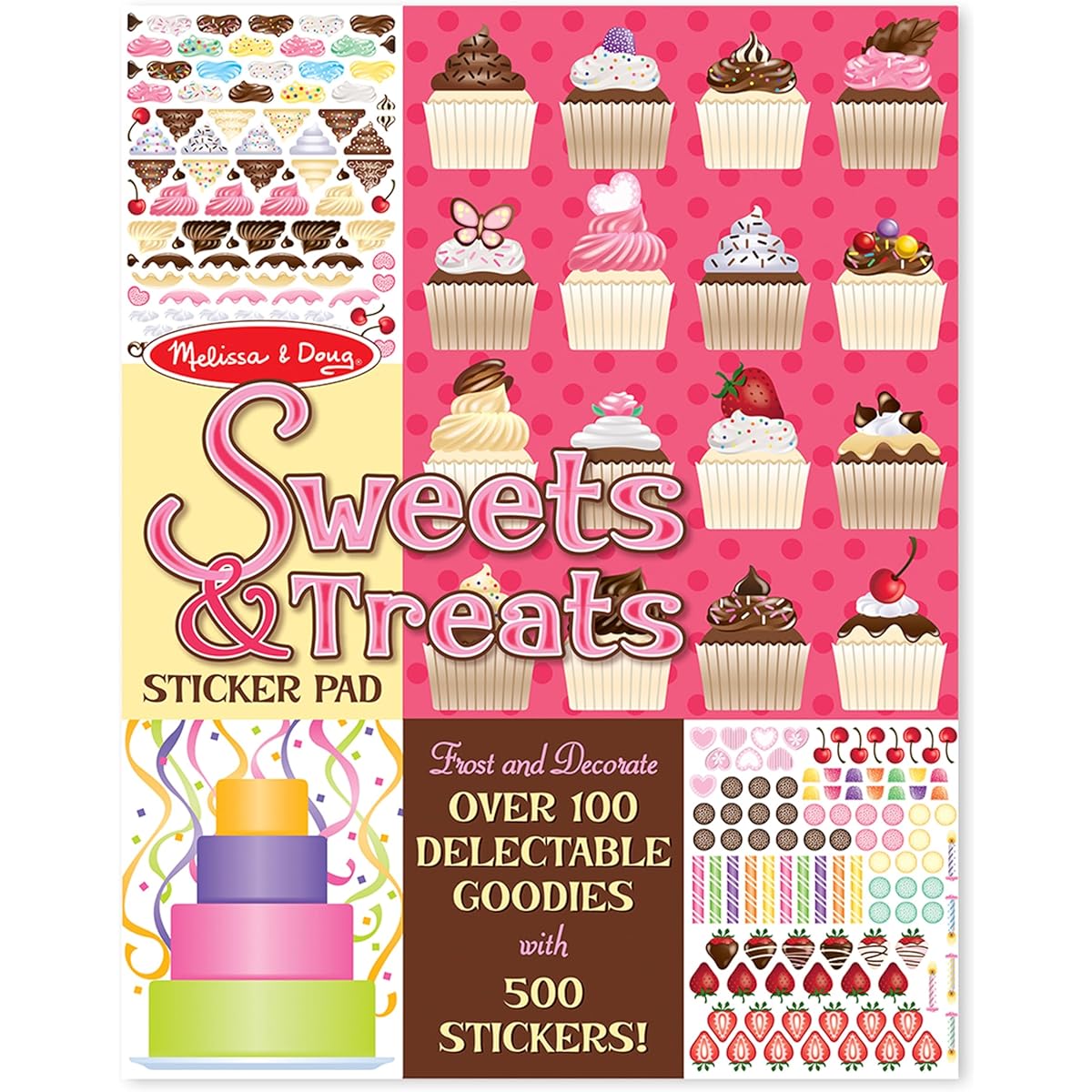Melissa & Doug Sweets and Treats Sticker Pad - 500 Stickers, 16 Backgrounds
