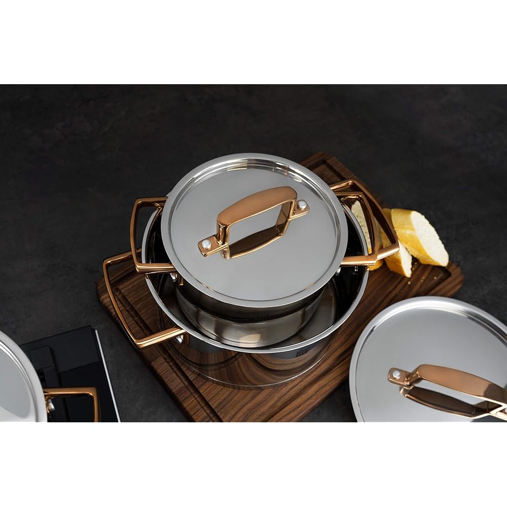 Zwilling J.A. Henckels Japan "Bella Sera Rose Gold Frying Pan 20cm" Stainless Steel 3 Layer Bottom Structure IH Compatible Dishwasher Safe 10 Year Warranty [Japanese Official Product] 71168-200