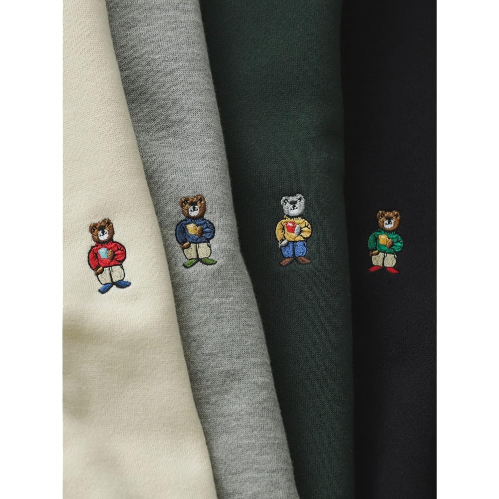 [Coen] One point bear embroidery brushed hoodie 75206360340