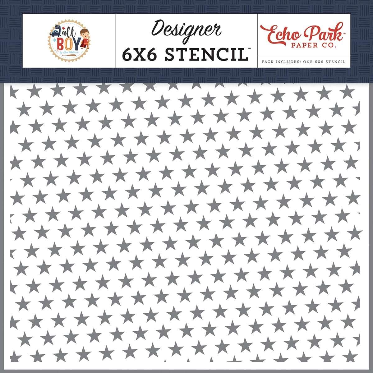 Echo Park Paper Company ALB207033 All Star Stencil Red Green Navy Blue Orange Craft