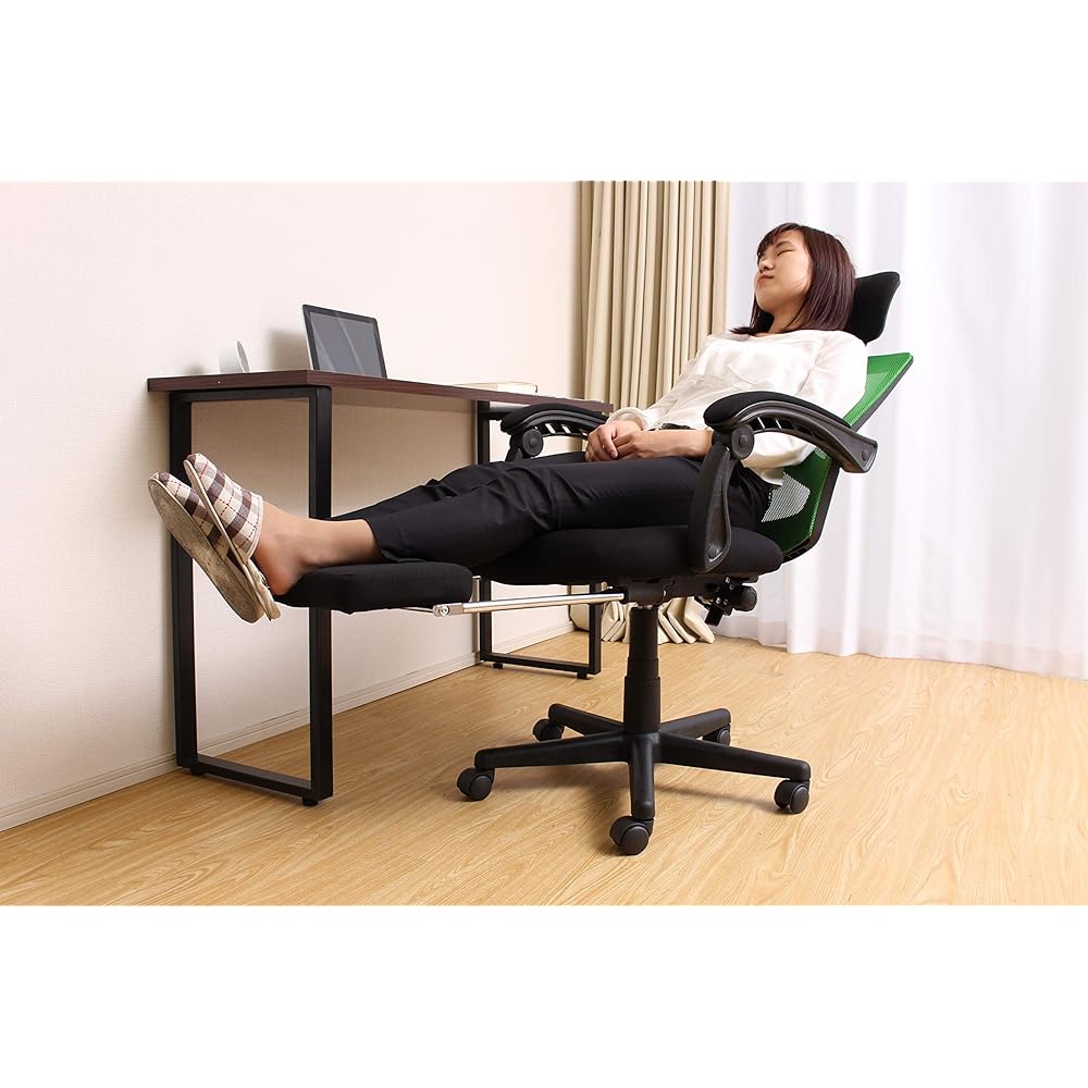 Vita Armchair Green Single Person with Footrest Mesh
