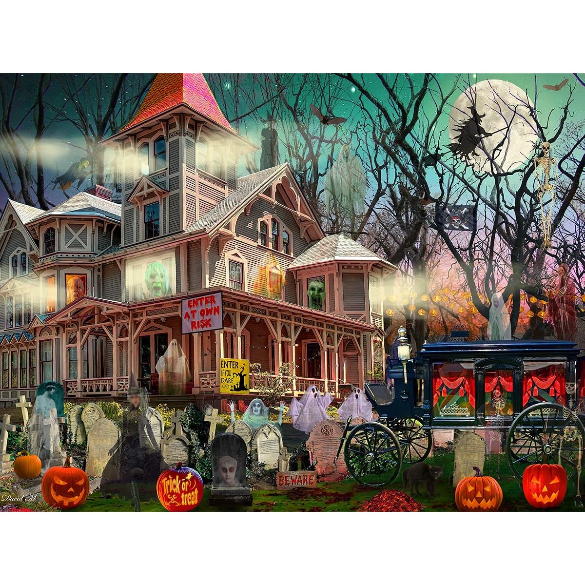 Vermont Christmas Company Haunted Mansion Jigsaw Puzzle 550 Pieces