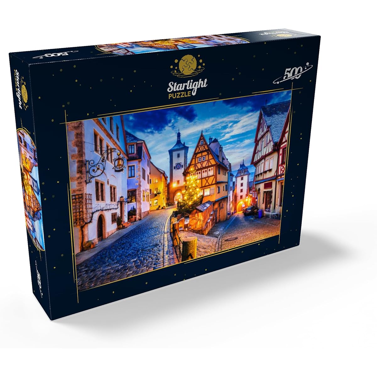 Rothenburg Ob Der Tauber by Night, Romantic Road in Bavaria, Germany - Premium 500 Piece Jigsaw Puzzle for Adults