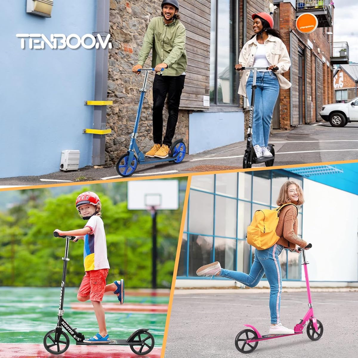 Tenboom kickboard kick scooter for adults and children