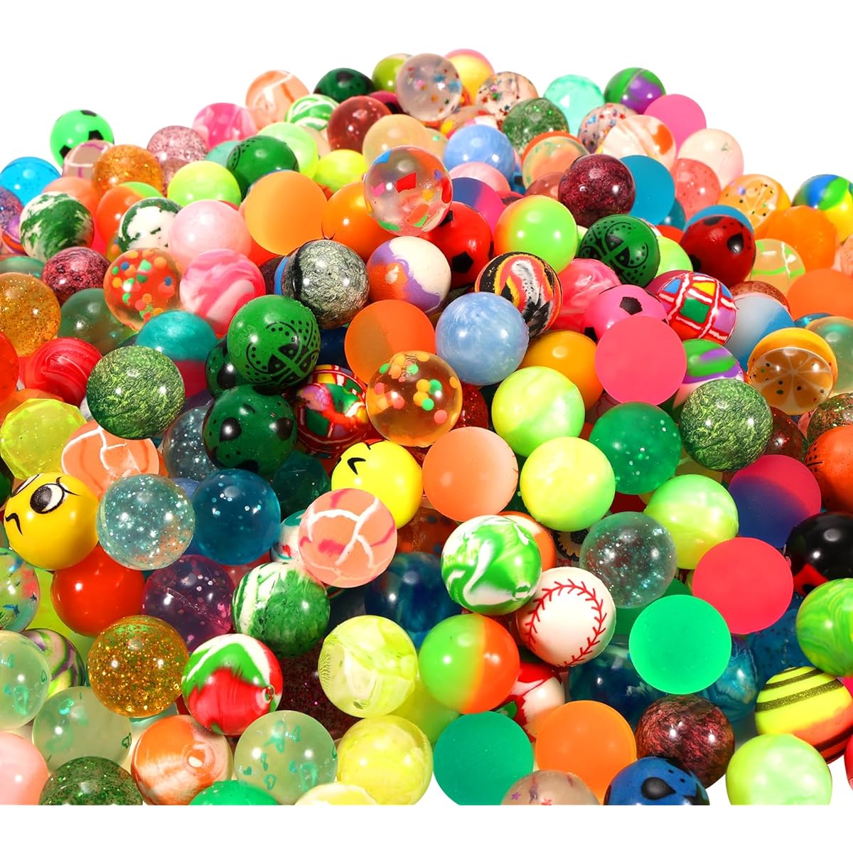 Pllieay 500pcs Bouncy Balls Bulk Rubber Balls 27mm Mixed Color Party Bag Fillers for Kids Party Favors Favors Birthday Gift Vending Machine