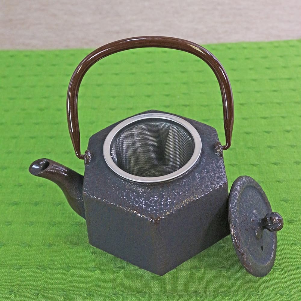 Nanbu Tekki Teapot Rokkaku Rikyu 0.5L (with tea strainer) T-5-16