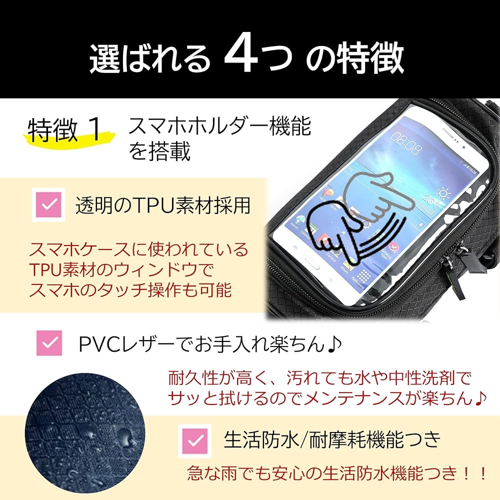 HIROMARE Kickboard, Electric Kickboard, Adult Kickboard Bag, Front Bag, Bag, Back, Can also see your smartphone [2WAY as a shoulder bag]