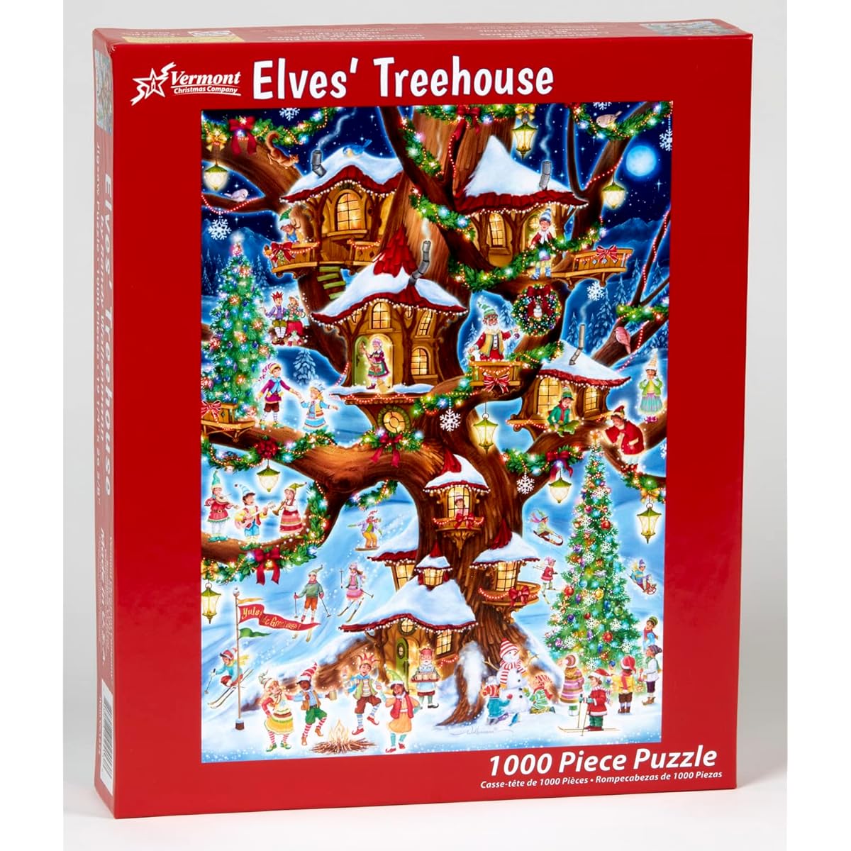 Vermont Christmas Company Elves Treehouse Jigsaw Puzzle 1000 Pieces
