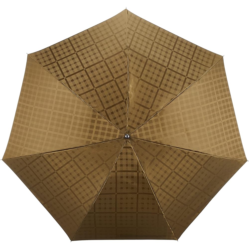 [Dachs] MOONBAT Polyester Post-dyed Jacquard Check Folding Umbrella Umbrella Windproof Gentleman Men's 21-125-10728-05-55-60 Khaki Main Rib Length: Approx. 60cm