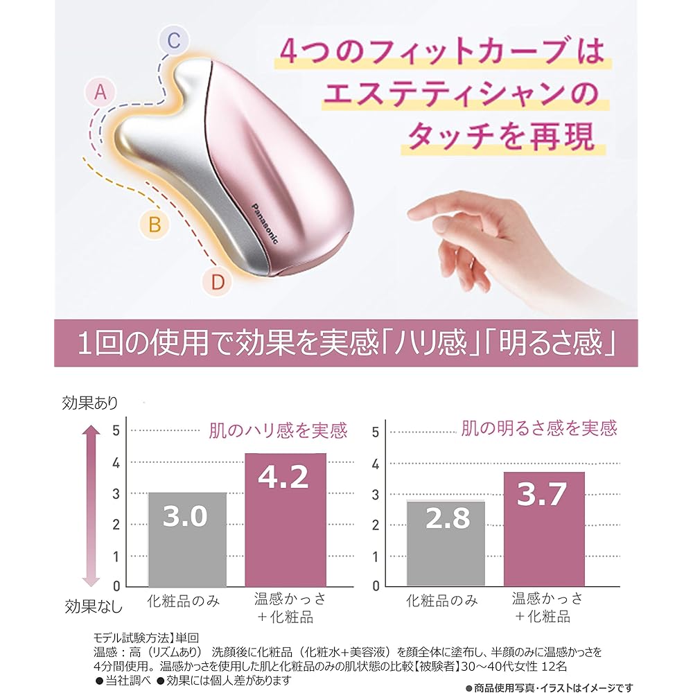 Panasonic Facial Beauty Device, Warm Sensation, Overseas Compatible, Cordless, Pink EH-SP20-P