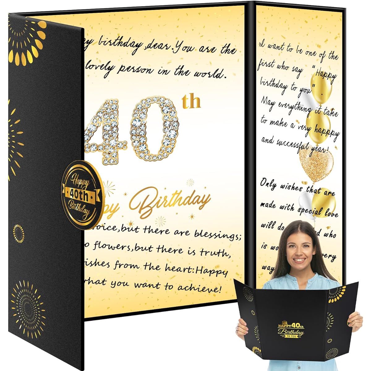 VAIPI 40th Birthday Decorations for Men Women - 40th Birthday Alternative Guest Book - 40th Birthday Decorations Party Poster Creative Birthday Book Board 1984 Birthday Gift
