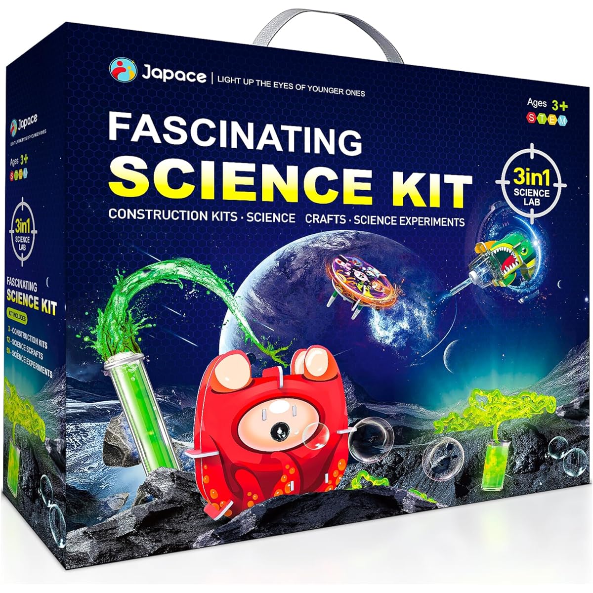 Japace Science Kit for Kids Age 4-6-8 Science Experiment & DIY Electric Building Kit STEM Toys Chemistry Set for Kids Birthday Gifts for Boys Girls Experiment Enthusiast