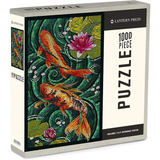1000 Piece Puzzle Carp Paper Mosaic Made in the USA Eco-friendly Material Linen Paper Jigsaw Puzzle for Adults and Families