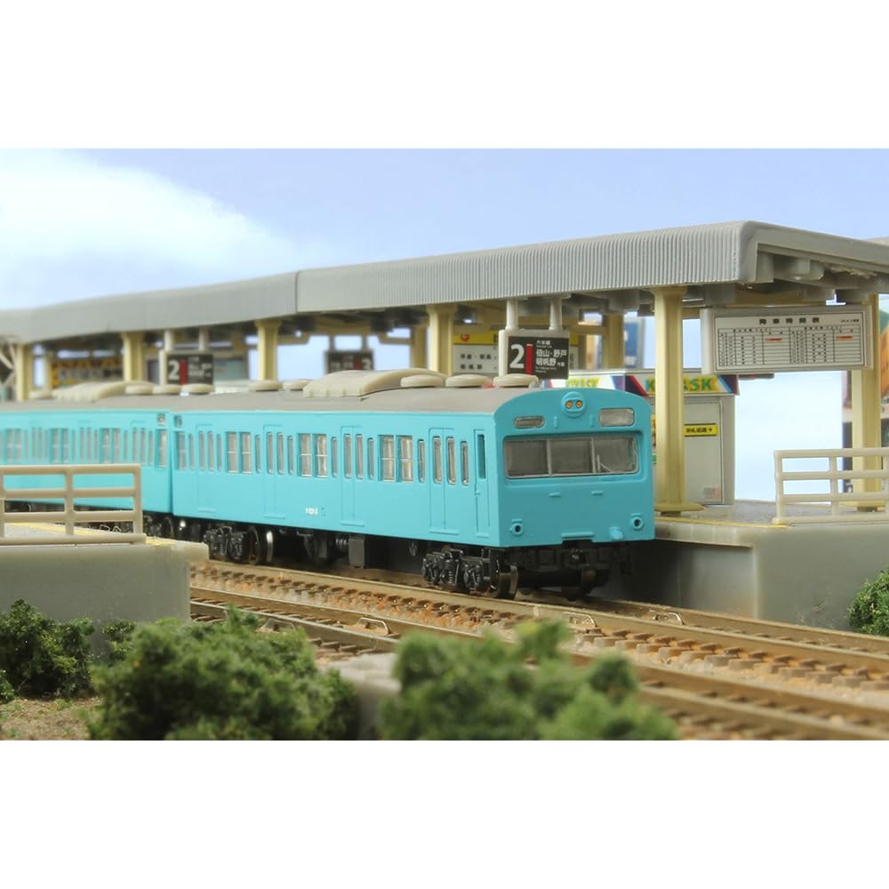 Z Gauge JNR 103 Series Sky Blue Low Cab Type 4-Car Basic Set T022-12 Railway Model Train