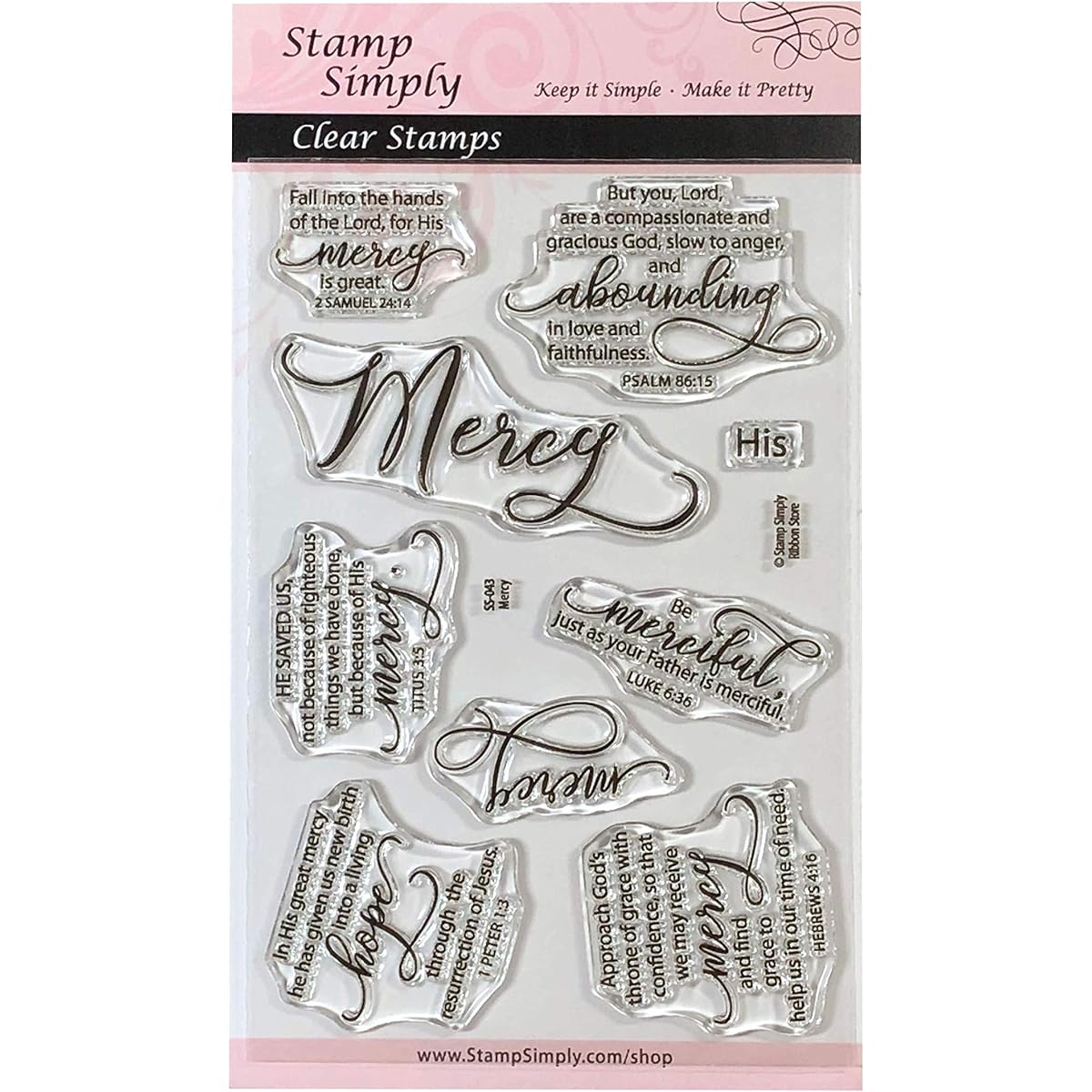 Stamp Simply Clear Stamps God of Mercy and Compassion Christian Religious 4x6 inch 9 Pieces