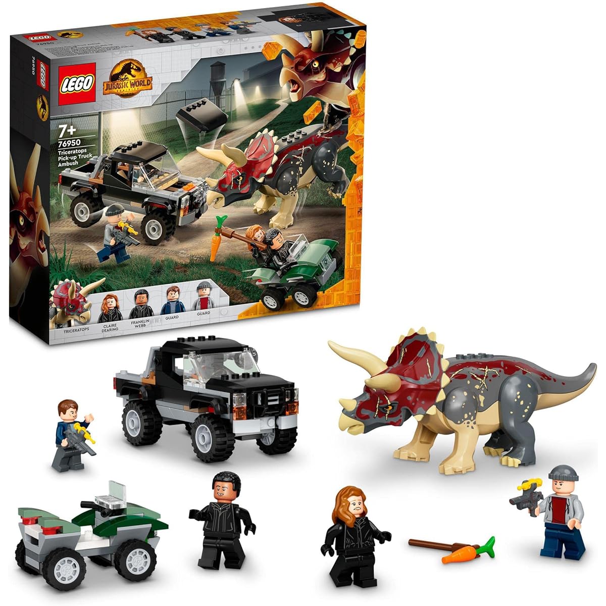 LEGO Jurassic World Triceratops Truck Attack 76950 Toy Blocks Gift Dinosaurs for Boys and Girls Ages 7 and Up