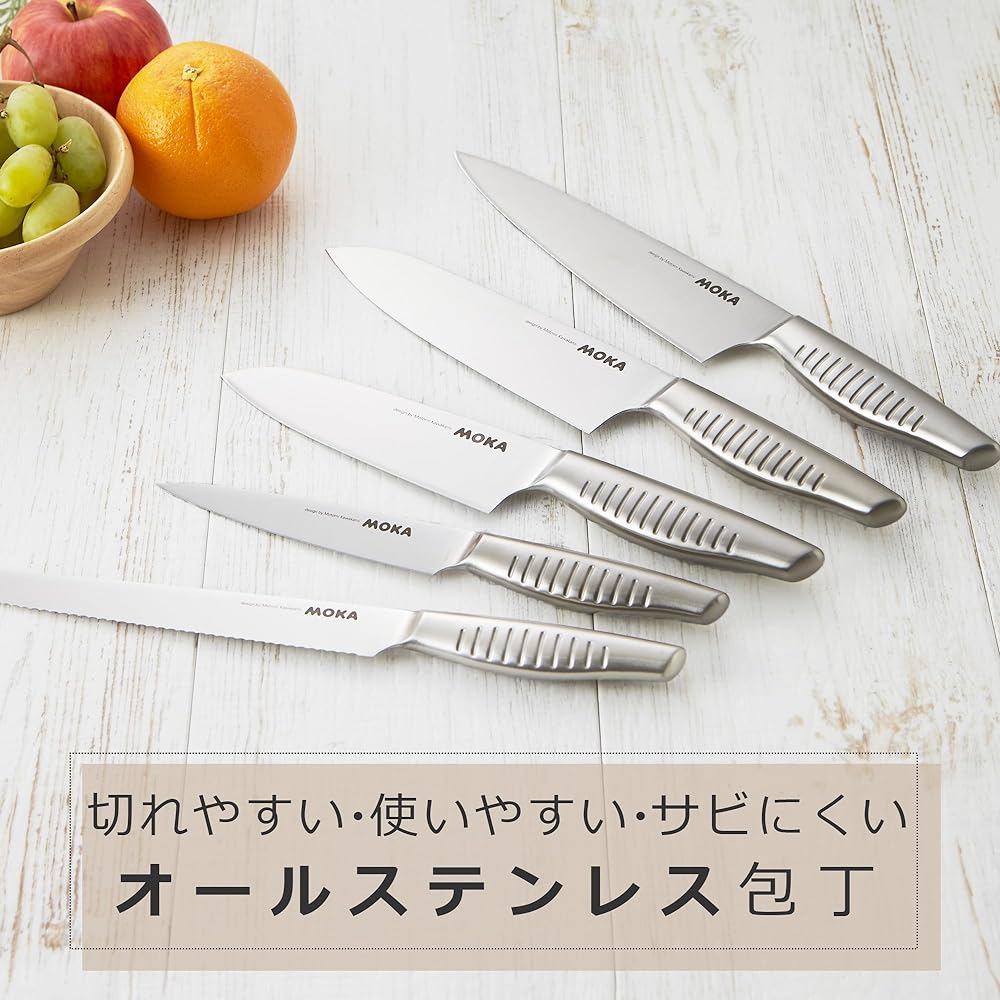 Suncraft Santoku Knife Small Knife Made in Japan Damascus 15cm V Gold Cobalt Steel Dishwasher Safe Mocha DMK-102