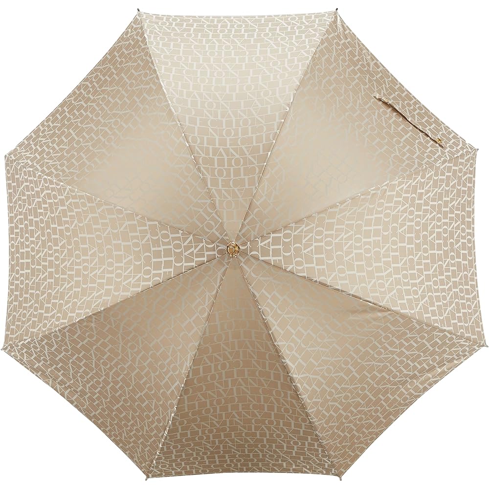 MOONBAT LANVIN COLLECTION Logo Jacquard Umbrella Long Umbrella Simple Women's Gift Light Beige Rib Length: Approx. 60cm