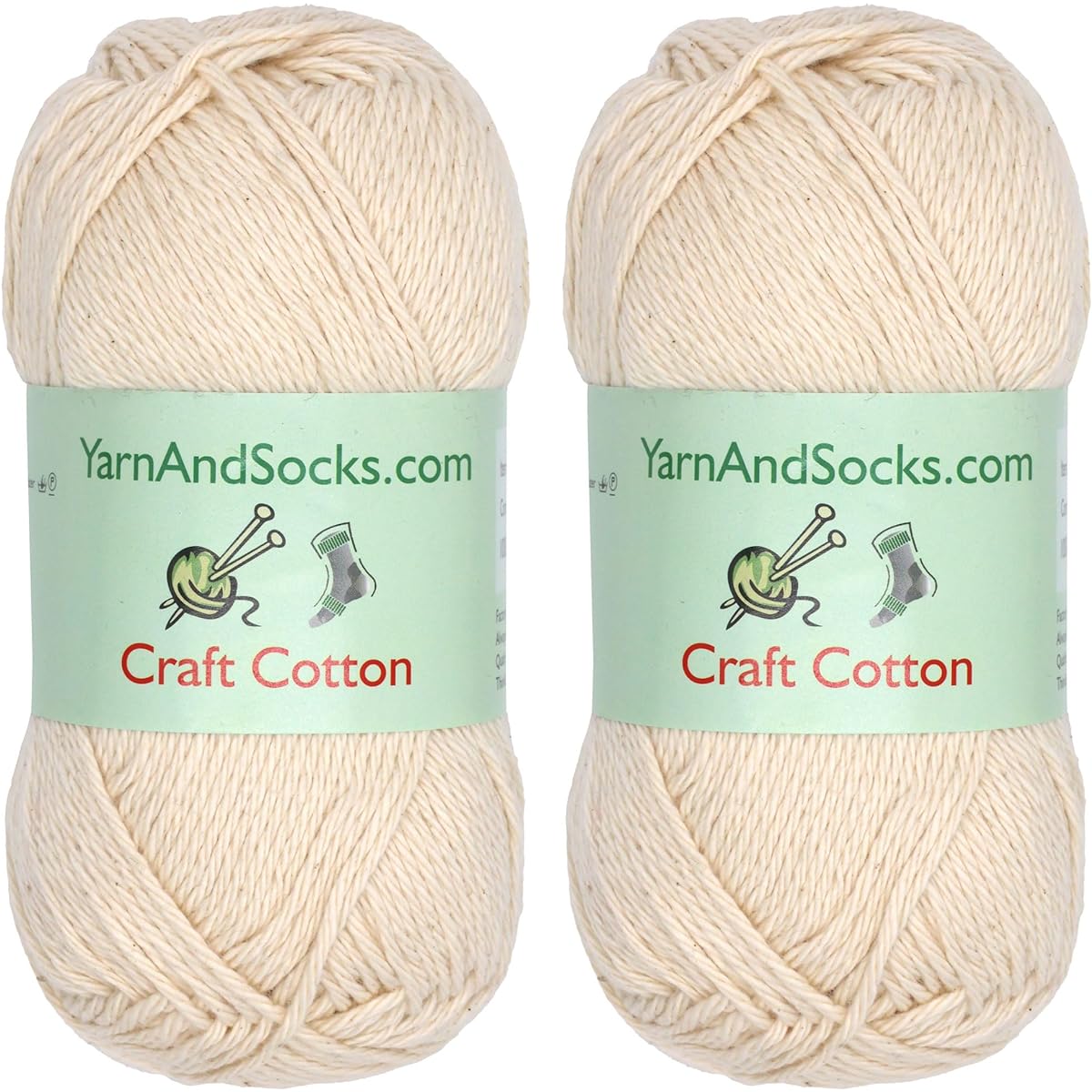 BambooMN Fine Weight Undyed Natural Craft Cotton Yarn 100g/Skin 2 Skeins