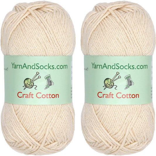 BambooMN Fine Weight Undyed Natural Craft Cotton Yarn 100g/Skin 2 Skeins