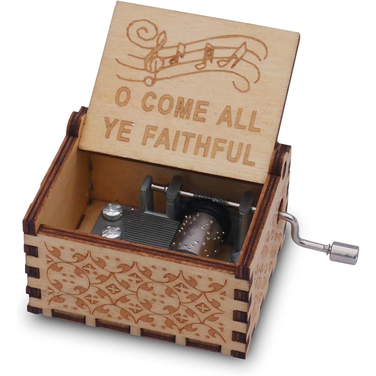 epiphaneia Small O Come All Ye Faithful Wooden Music Box Gift Christian Women Men Kids Mom Dad Easter Christmas Birthday Baptism Gift